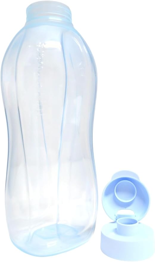 Tupperware to Go Eco Easy 2.0 Litre Bottle XXL Water Bottle with Clip Closure Flip Top 2000 ml Ice Blue