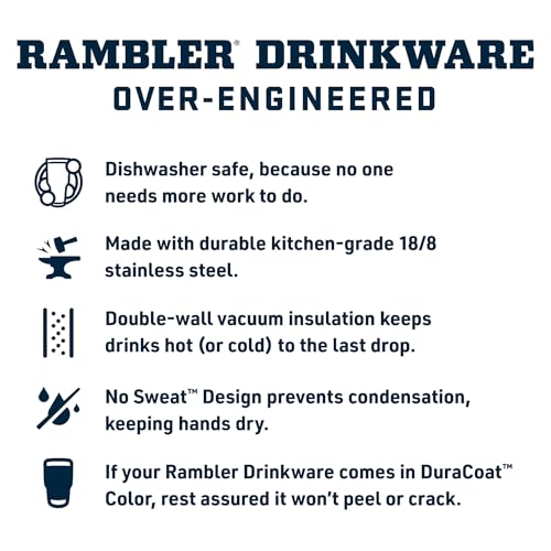 Rambler 25 oz Tumbler with Handle and Straw Lid