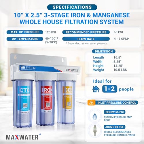 3 Stage Water Filtration System for Whole House