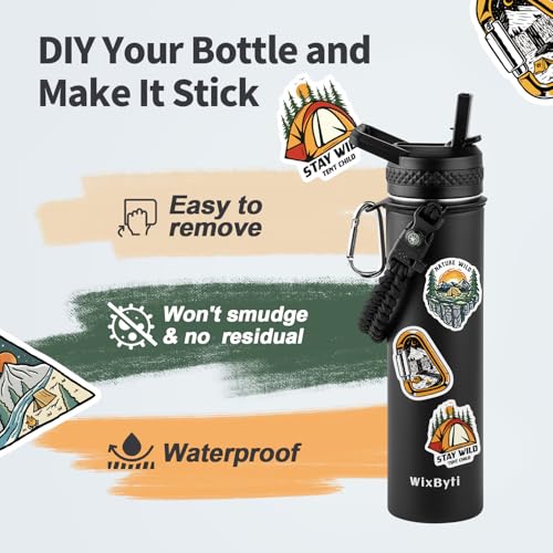24 oz Insulated Water Bottle with Straw