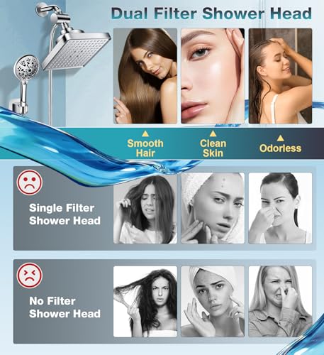 Dual Filtered Rain Shower Head Combo