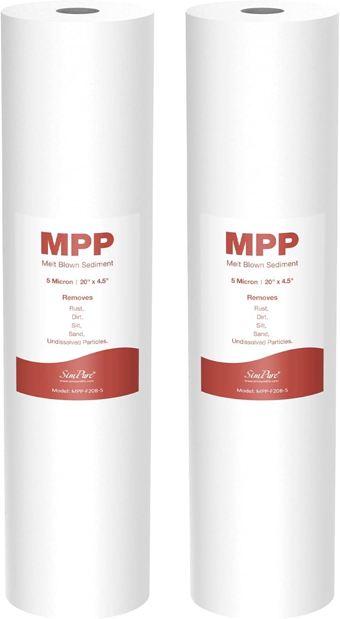 5 Micron 20 Inch Big Whole House Sediment Water Filter, 20