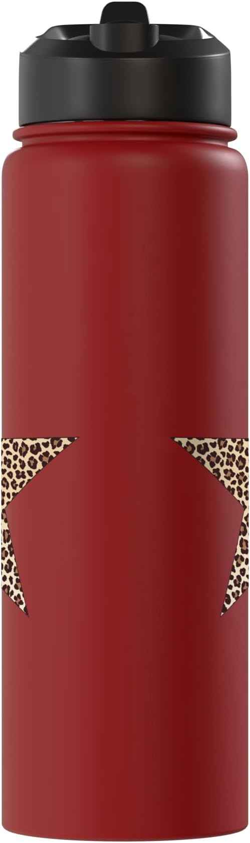 Star Shape - Cute Cheetah Leopard Print Graphic Stainless Steel Insulated Water Bottle
