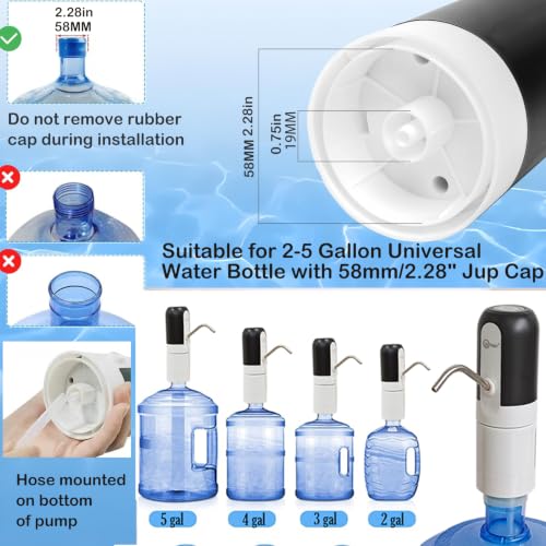 Portable Electric Dispenser Pump Filter for 5 Gallon Water jug (4 Count)