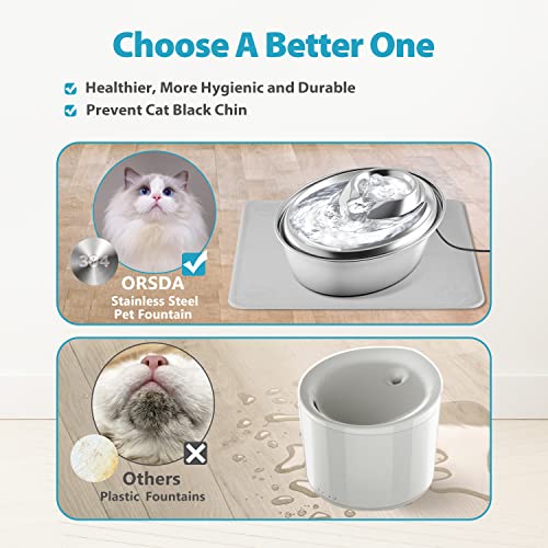 Cat Water Fountain Stainless Steel (67 Fl Oz)