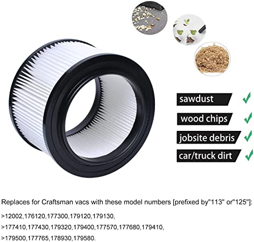 17810 Filter Compatible with Craftsman 4 Gallon Vacuum Filter