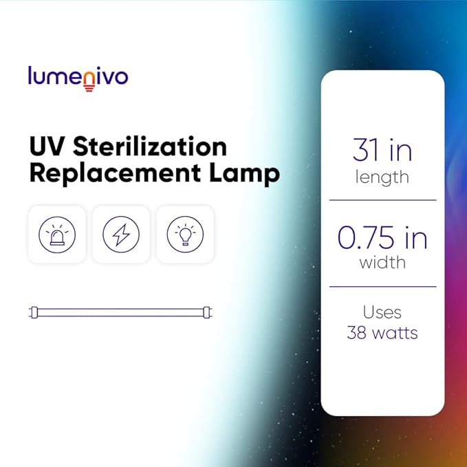 lumenivo S810RL UV Lamp 38W Replacement UV Light for Water Filter System S8Q-PA, S8Q and S8Q-Gold - 32 Inches UV Bulb S810RL with 4-Pin Step 3-Level Base - 1 Pack