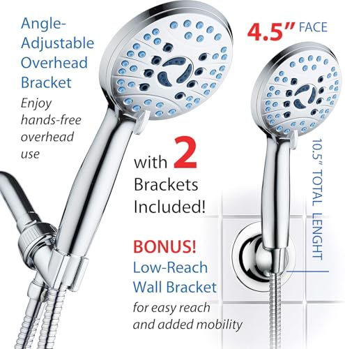 AquaCare 8 mode High Pressure Handheld Shower Head with 2