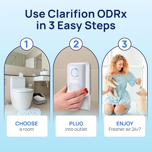 ODRx - UV-C Cat Odor Deodorizer & Eliminator, Removes Cat Pee Smell, Filterless, Quiet, Compact Air Freshener for Bedrooms, Living Rooms, Litter Box Areas, Eliminates Ammonia Odors