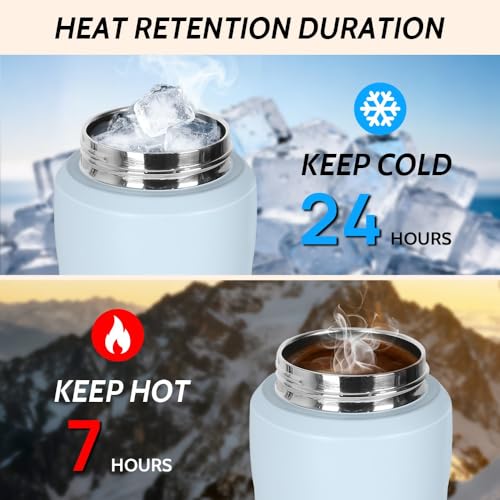 Stainless Steel Water Bottle with Camping Lantern & Night Light