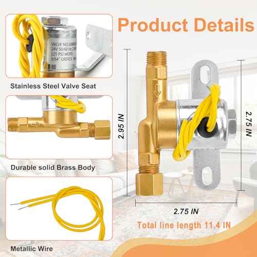 4040 Humidifier Water Solenoid Valve Fit for Aprilaire Whole House Humidifier 400 400M 500 500M 600 600M 558 550A 550 568 560A 560 700 700M 768 760A 760