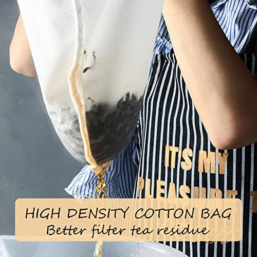 Ultra Fine Mesh Strainer Bag Reusable Food Grade Filter Zipper Bags with Stainless Steel Handle for Filter Coffee Tea Milk Juice Oil (4 Count)