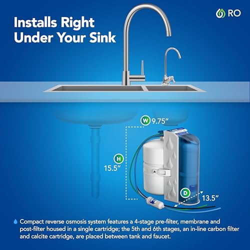 Kind Water 6 Stage Reverse Osmosis Drinking Water System with Chrome Faucet