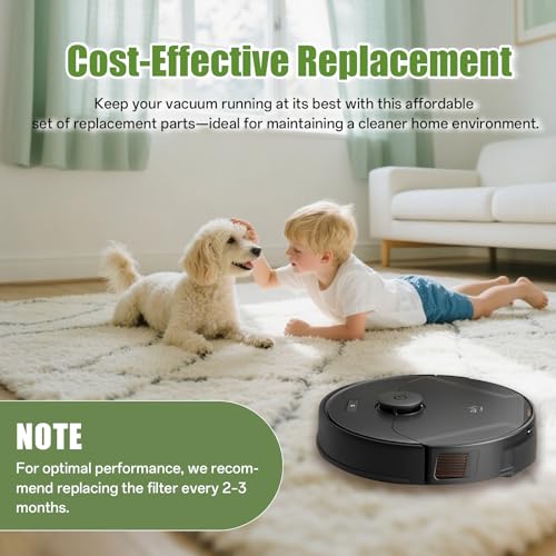 6 Pack Replacement Filters & 6 Side Brushes for eufy X8 Pro Robot Vacuum