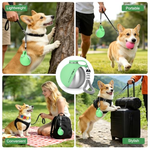 Portable Dog Water Bottle 10oz Stainless Steel Travel Dog Water Dispenser with Bowl No