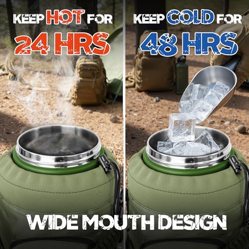 128oz 1 Gallon Tactical Water Bottle with MOLLE Bottle Pouch