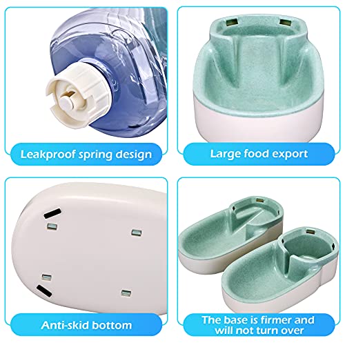 Automatic Dog Cat Feeder and Water Dispenser Gravity Food Feeder and Waterer Set with Pet Food Bowl for Small Medium Dog Puppy Kitten