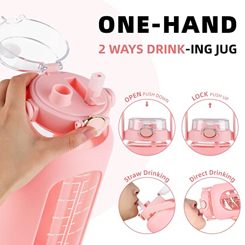 52 oz Glass Water Bottle with 2