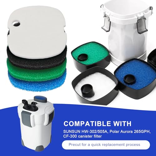 16 PCS Replacement Canister Filter Pads Compatible with SUNSUN HW (16 Count)