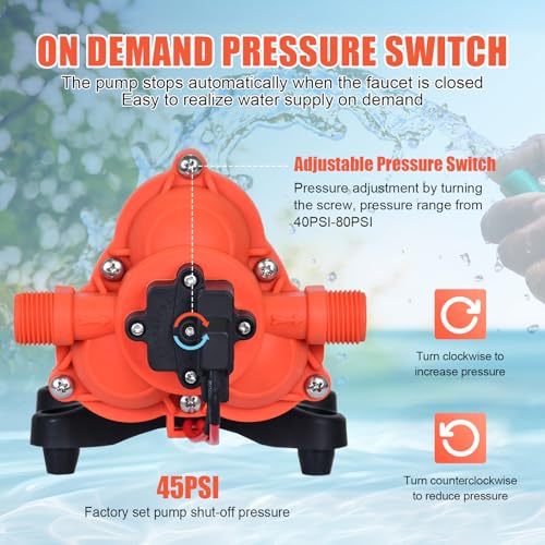 DC 12V RV Water Pump 3.5GPM 45PSI