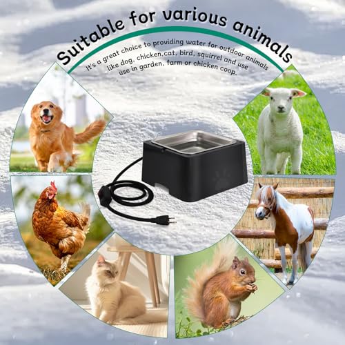 Large Heated Water Bowl for Outdoor Pets