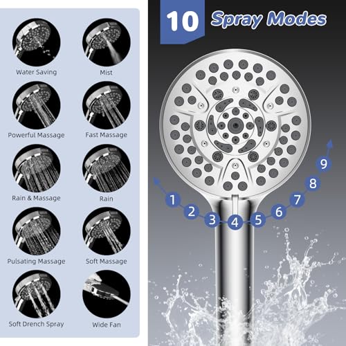 5 spray Filtered Rainfall Shower Head Combo