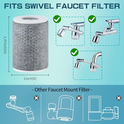 4pcs Carbon Fiber Filter Replacement for CECEFIN Filtered Faucet Extender