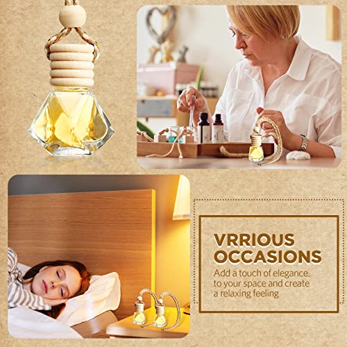 50 Pcs Hanging Car Air Freshener Car Diffuser Bottles Empty Glass Perfume Bottle Freshener Diffuser Bottle Pendant for Essential Oil Fragrance Aromatherapy Ornament (50 Count)