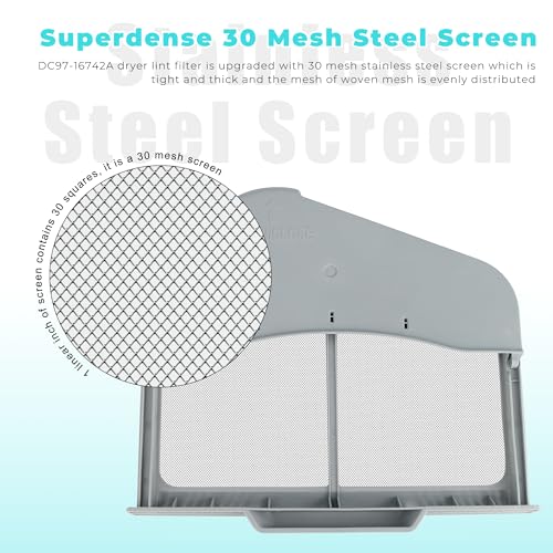 DC97 16742A Lint Trap fit for Samsung Dryer Lint Trap Screen Replacement