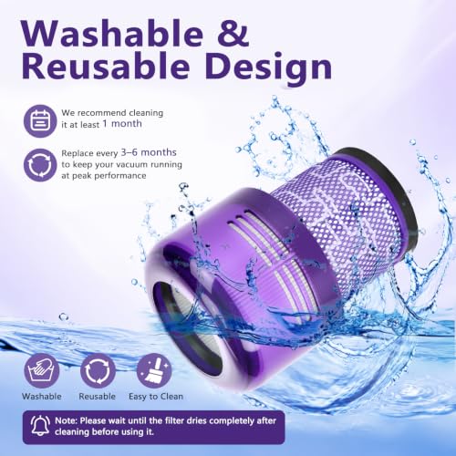 V11 Filter Replacement for Dyson V15 Detect Cordless Vacuum Cleaner (3 Count)