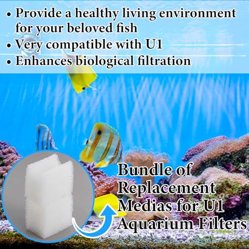 10 Pack Underwater Filter Foam Pads Compatible with Fluval U1 (10 Count)