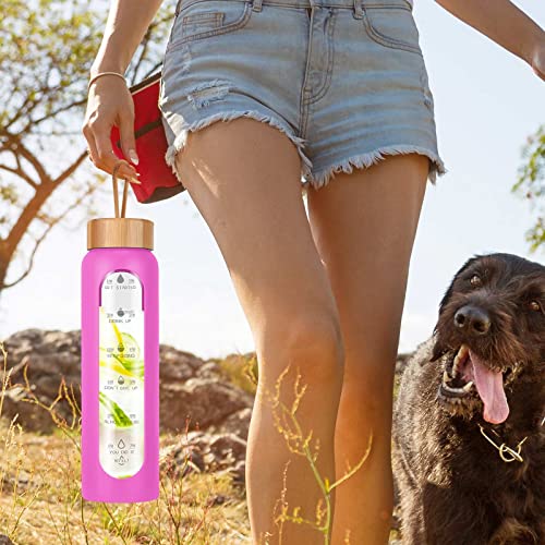 Glass Water Bottles 32 Oz with Silicone Sleeve
