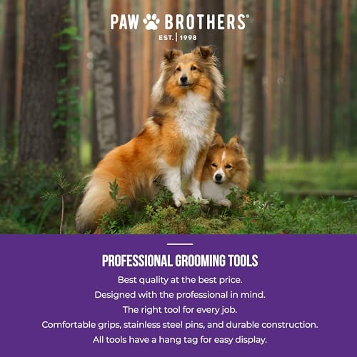 Paw Brothers Soft Pin Flat Slicker Brush for Dogs