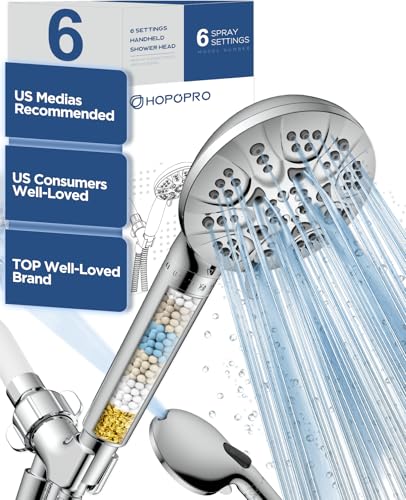 7 Setting Handheld Shower Head with Built