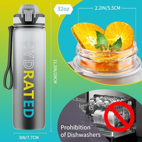 Water Bottle with Straw