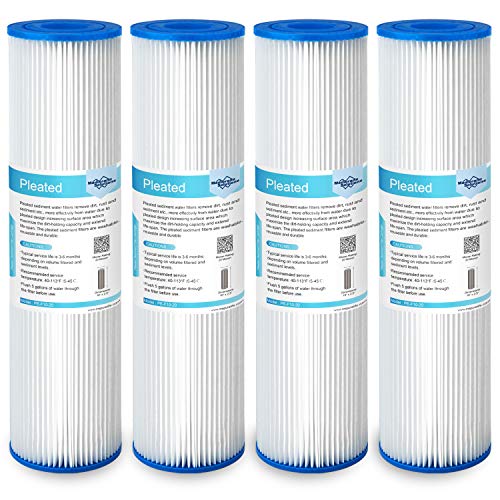 10"x2.5" 20 Micron Pleated Sediment Water Filter (4 Count)