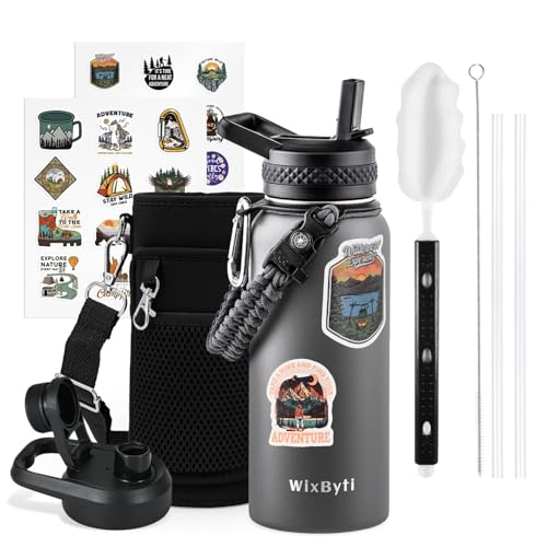 32 oz Insulated Water Bottle with Straw