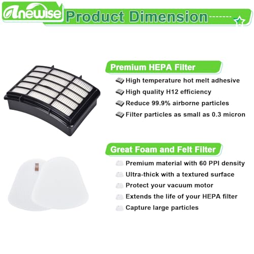 Filter Replacement for Shark Navigator Lift Away Deluxe Professional Vacuum ZU503AMZ NV350 NV351 NV352 NV355 NV357 NV360 NV370 UV440 UV540