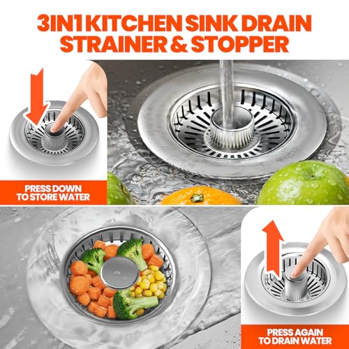 Kitchen Sink Drain Strainer & Sink Stopper (2 Count)