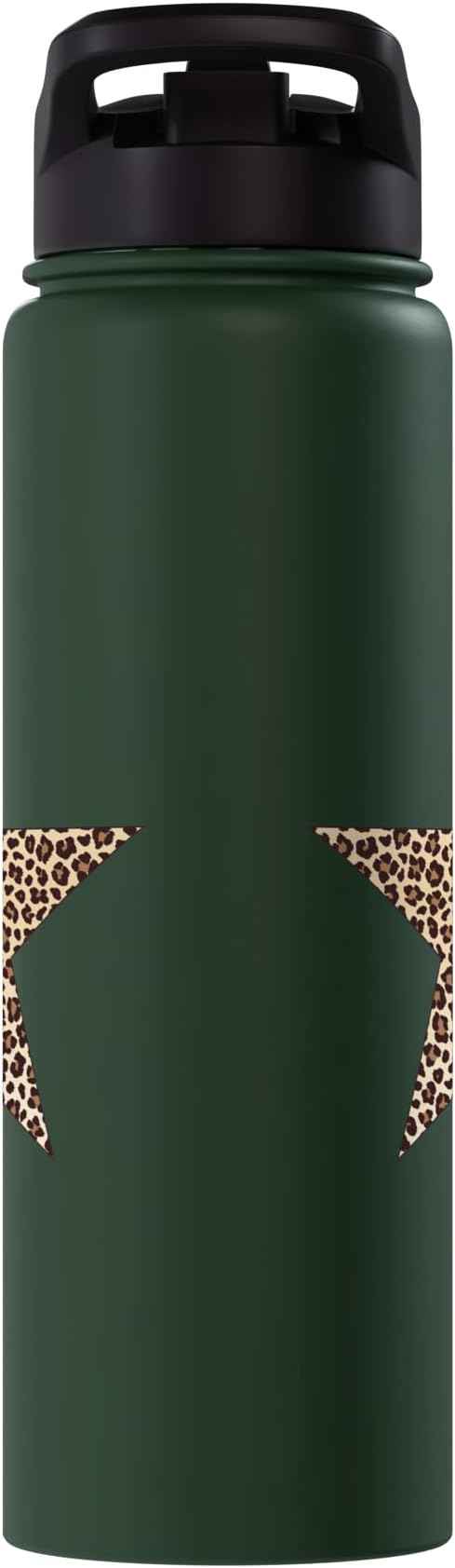 Star Shape - Cute Cheetah Leopard Print Graphic Stainless Steel Insulated Water Bottle