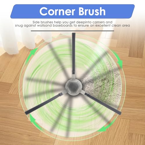 23 Pack) M3 Replacement Parts Compatible with Lefant M3 Robot Vacuum Cleaner, 1 Roller Brush, 6 Side Brushes, 6 Dust Bags, 6 HEPA Filters with Foam Filters, 4 Mop Pads, Accessories Kit (23 Count)