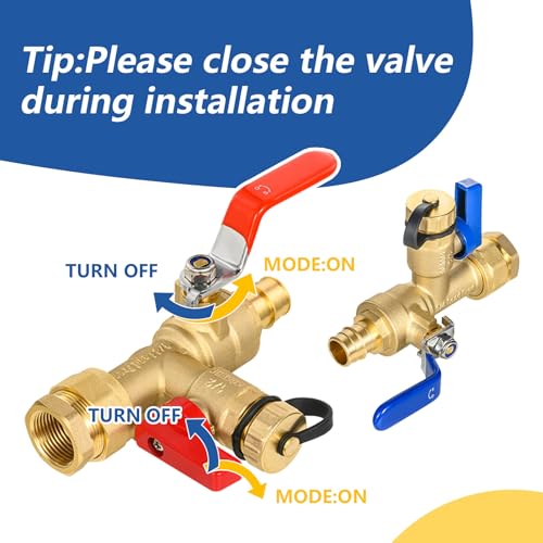 3 4 Inch GUOFIS IPS Tankless Water Heater Valve Kit with Pressure Relief Valve (20 Count)