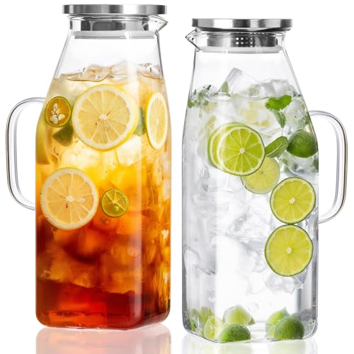 68 oz Glass Pitcher with Lid (2 Count)