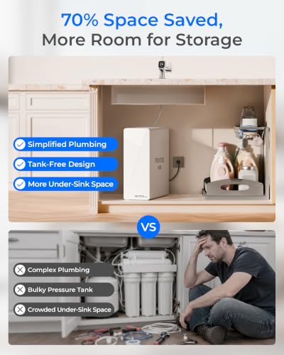 X8 WAN Alkaline Mineral Tankless Reverse Osmosis System Undersink