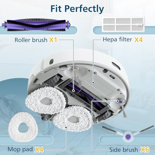 Replacement Parts Accessories Compatible with Narwal Freo Robot Vacuum ONLY (15 Count)