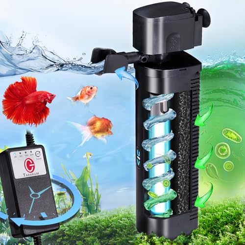 40-150 Gal U-V Aquarium Filter for Fish Turtle Tank, Swivel Outlet