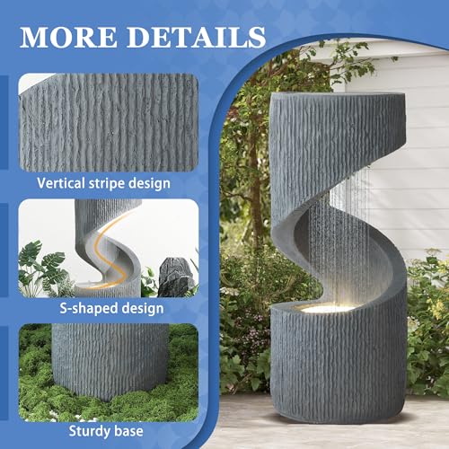 31.9" Outdoor Garden Water Fountain