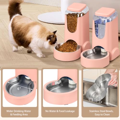 Auto Cat Feeder and Dog Water Dispenser with Stainless Steel Bowl
