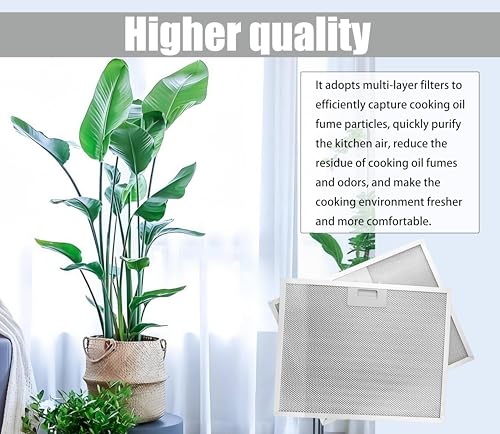 WB02X11011 Range Hood Grease Filter Compatible with GE JV636H1SS JV636H2SS JV536H1SS JV536H2SS JV535H1WW JV635H1BB JV635H2CC 14 (2 Count)