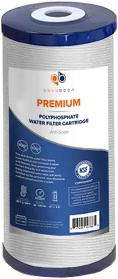 Aquaboon 5 Micron 10 x 4.5 Carbon Block Chlorine Reduction, KDF Heavy Metals Purification Cartrige and Anti-Scale Water Filter - Whole House Water Filter Replacement, 2-Pack